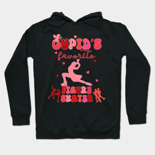 Cupid_s Favorite Figure Skater Valentines Day Groovy Design Hoodie